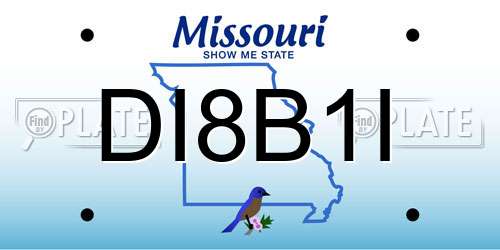 DI8B1I Missouri License Plate