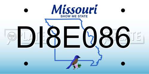 DI8E086 Missouri License Plate