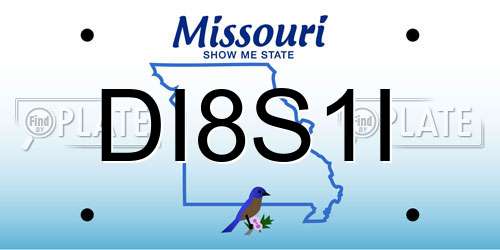 DI8S1I Missouri License Plate