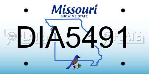 DIA5491 Missouri License Plate