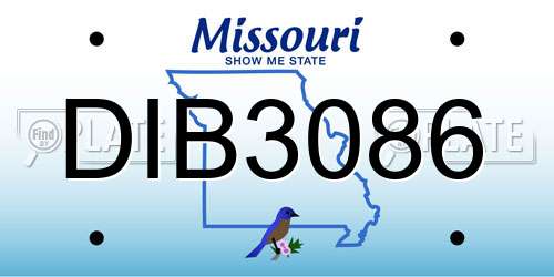 DIB3086 Missouri License Plate
