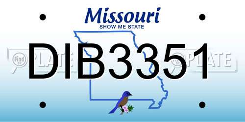 DIB3351 Missouri License Plate