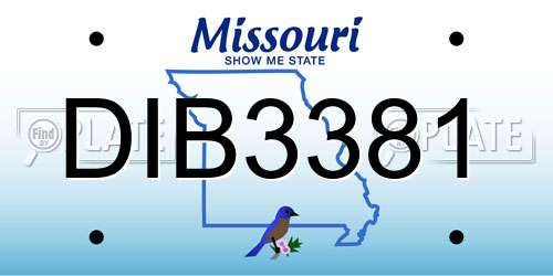 DIB3381 Missouri License Plate