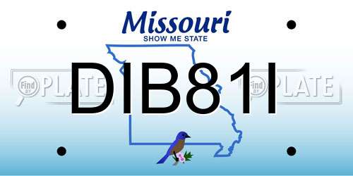 DIB81I Missouri License Plate