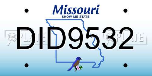 DID9532 Missouri License Plate