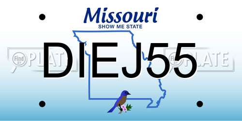 DIEJ55 Missouri License Plate