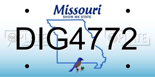 DIG4772 Missouri License Plate