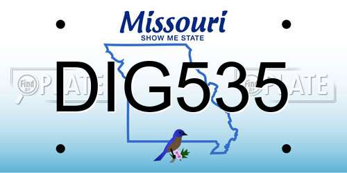 DIG535 Missouri License Plate