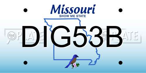 DIG53B Missouri License Plate