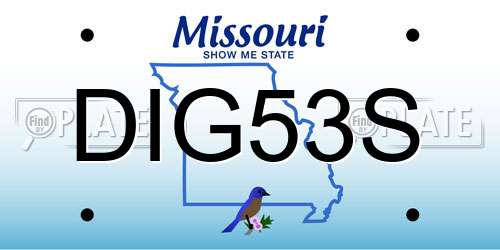 DIG53S Missouri License Plate