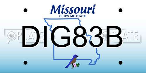 DIG83B Missouri License Plate