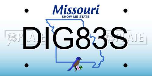 DIG83S Missouri License Plate