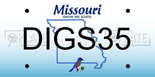 DIGS35 Missouri License Plate