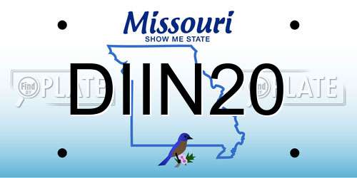 DIIN20 Missouri License Plate