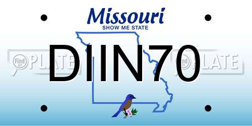 DIIN70 Missouri License Plate