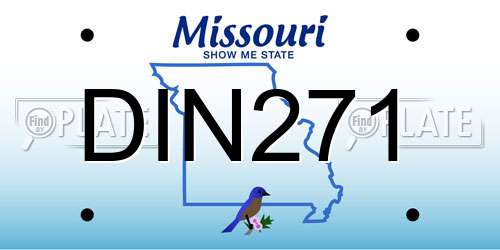 DIN271 Missouri License Plate