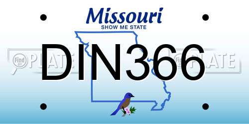 DIN366 Missouri License Plate