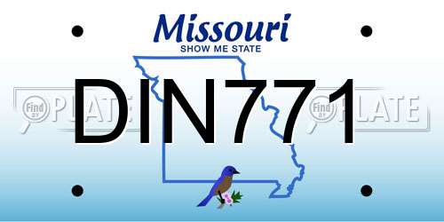 DIN771 Missouri License Plate