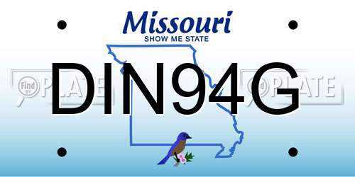 DIN94G Missouri License Plate