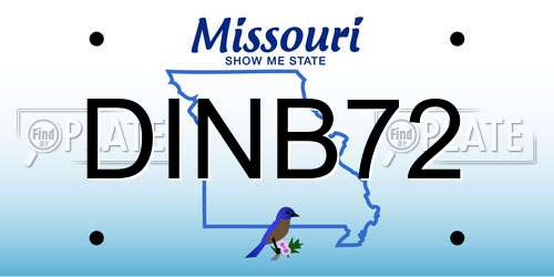 DINB72 Missouri License Plate