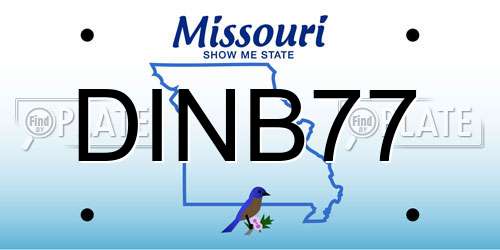 DINB77 Missouri License Plate