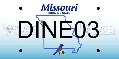 DINE03 Missouri License Plate