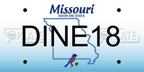 DINE18 Missouri License Plate