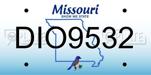 DIO9532 Missouri License Plate