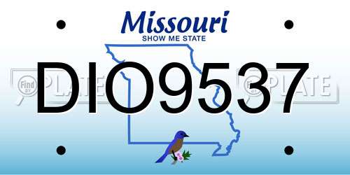 DIO9537 Missouri License Plate