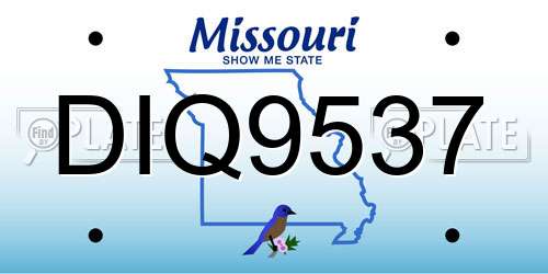 DIQ9537 Missouri License Plate