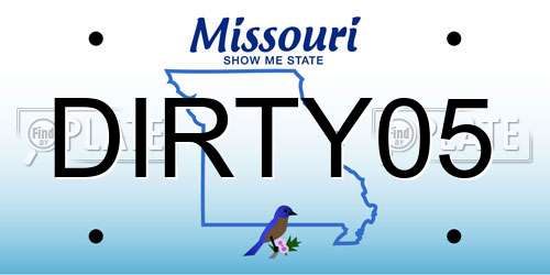 DIRTY05 Missouri License Plate