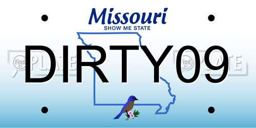 DIRTY09 Missouri License Plate