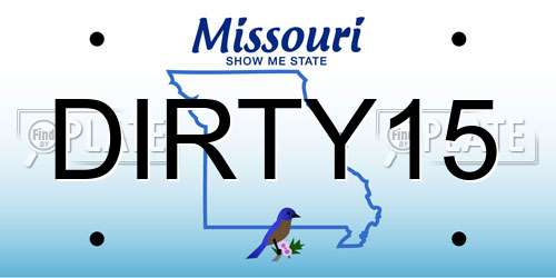 DIRTY15 Missouri License Plate