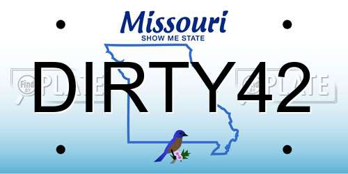 DIRTY42 Missouri License Plate