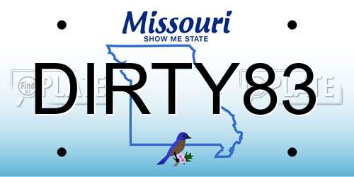 DIRTY83 Missouri License Plate