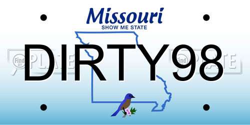 DIRTY98 Missouri License Plate