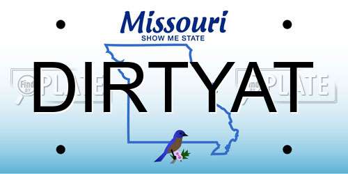 DIRTYAT Missouri License Plate