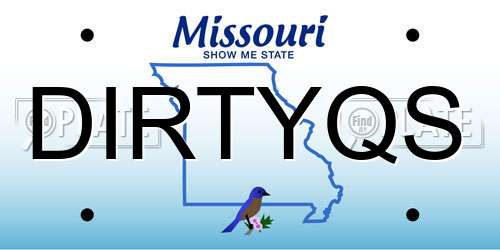 DIRTYQS Missouri License Plate