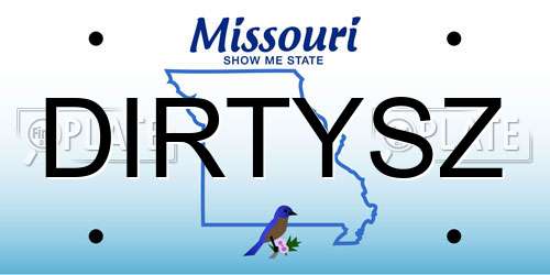 DIRTYSZ Missouri License Plate