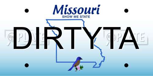 DIRTYTA Missouri License Plate