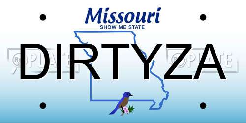 DIRTYZA Missouri License Plate