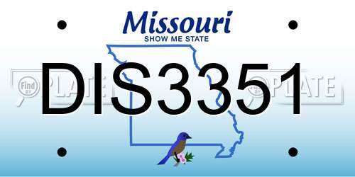 DIS3351 Missouri License Plate