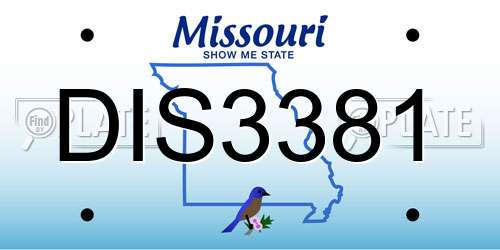 DIS3381 Missouri License Plate