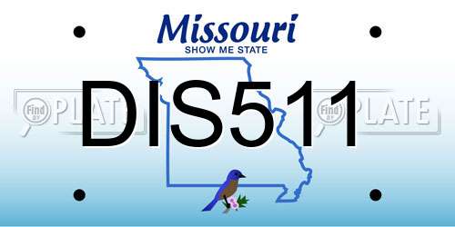 DIS511 Missouri License Plate