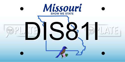 DIS81I Missouri License Plate