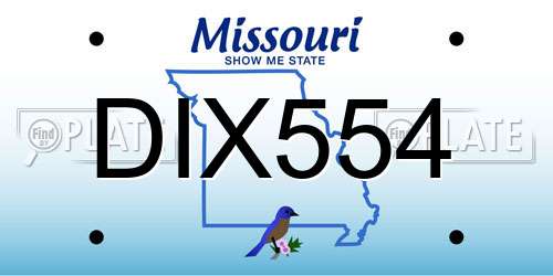 DIX554 Missouri License Plate