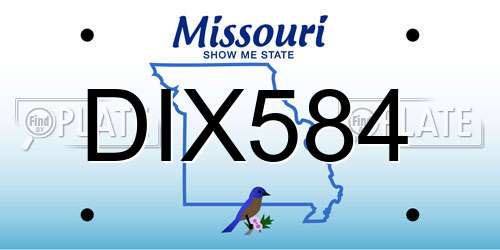 DIX584 Missouri License Plate