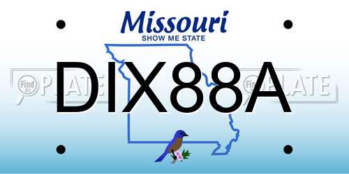 DIX88A Missouri License Plate
