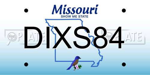 DIXS84 Missouri License Plate