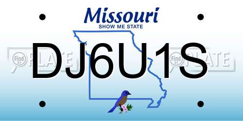 DJ6U1S Missouri License Plate